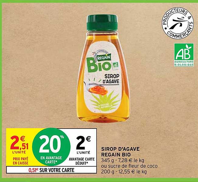 sirop d'agave regain bio