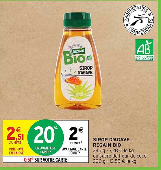 sirop d'agave regain bio