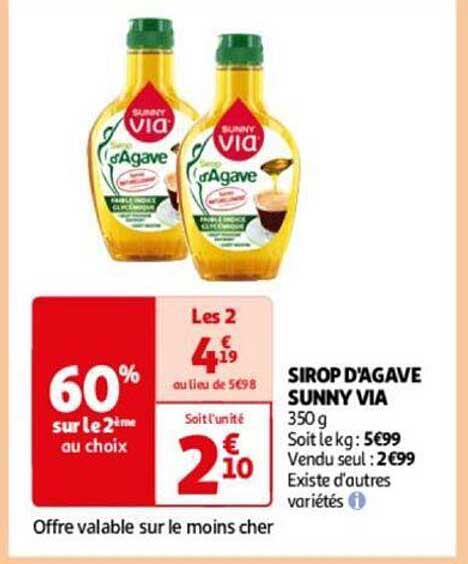 sirop d'agave sunny via