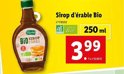 sirop d'erable bio