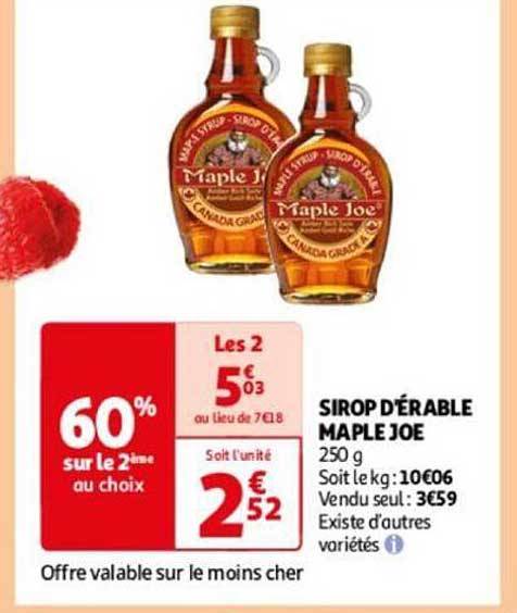sirop d'érable maple joe