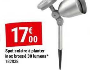 spot solaire à planter inox brossé 30 lumens