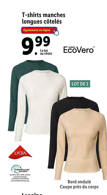 t-shirts manches longues côtelés ecovero
