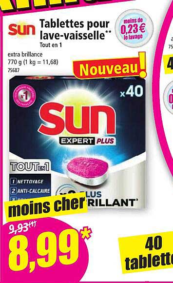 tablettes pour lave-vaisselle sun