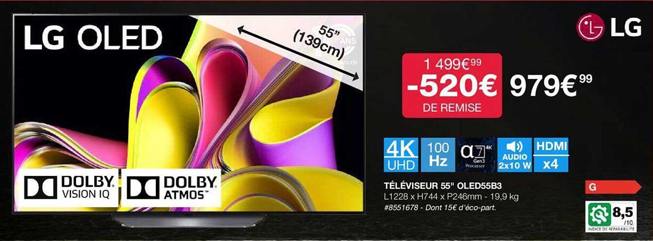 Téléviseur 55" Oled55b3 139 Cm Lg