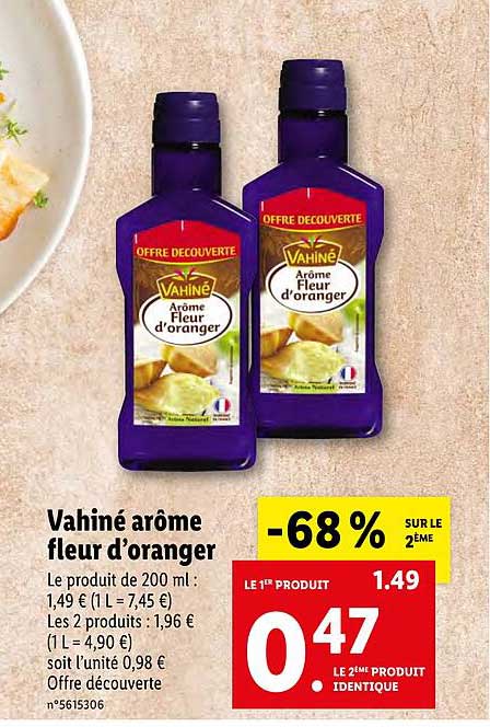 vahiné arôme fleur d'oranger