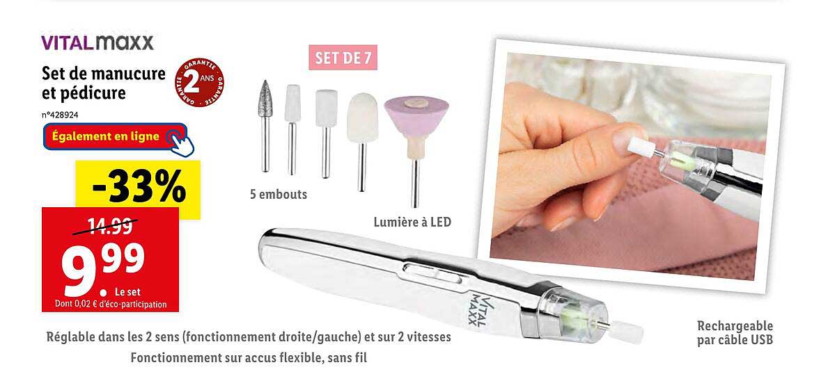 vitalmaxx set de manucure et pédicure