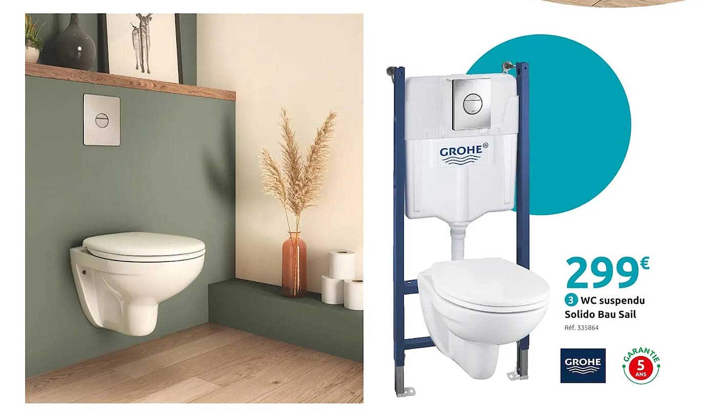 wc suspendu solido bau sail grohe