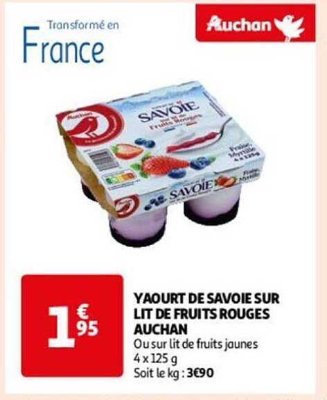 Yaourt De Savoie Sur Lit De Fruits Rouges Auchan