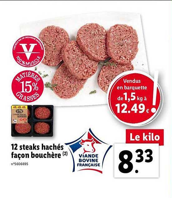 12 steaks hachés façon bouchère
