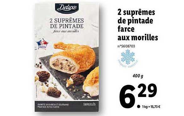 2 Suprêmes De Pintade Farce Aux Morilles Deluxe