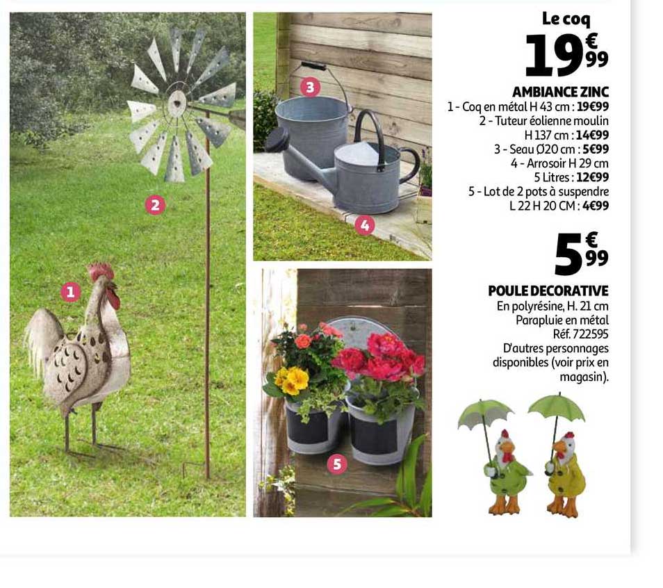 ambiance zinc, poule décorative