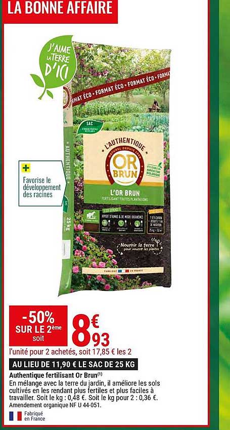 authentique fertilisant or brun