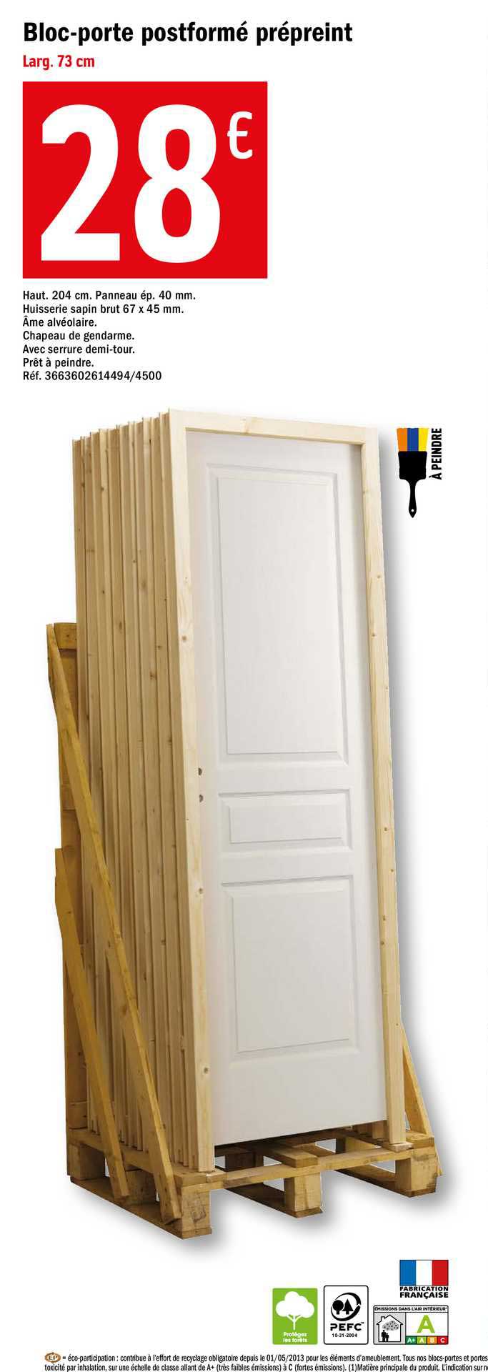 Bloc-porte Postformé Prépreint