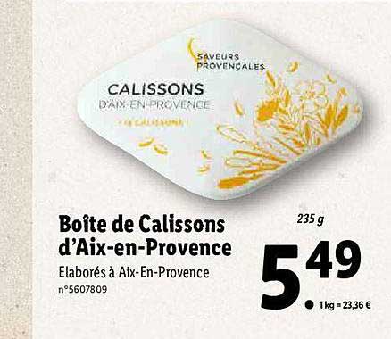 boîte de calissons d'aix-en-provence saveurs provençales