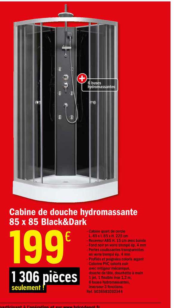 Cabine De Douche Hydromassante 85 X 85 Black&dark
