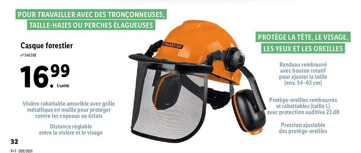 casque forestier parkside