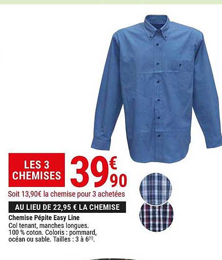 chemise pépite easy line