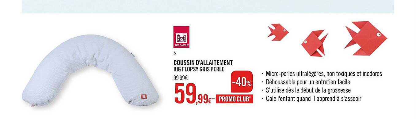 coussin d'allaitement big flopsy gris perle