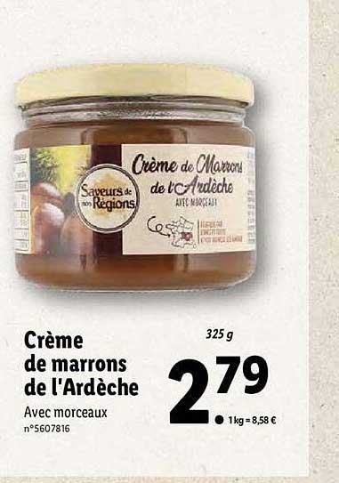 crème de marrons de l'ardèche saveurs de nos régions