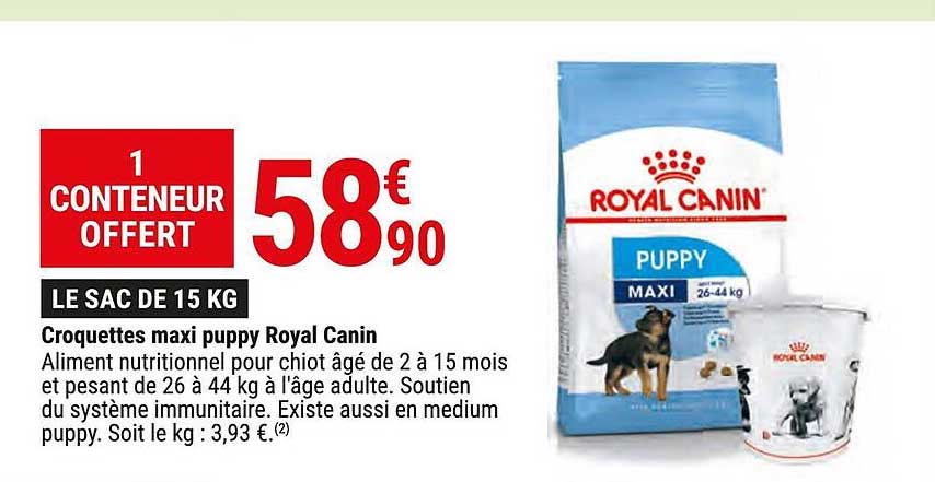 croquettes maxi puppy royal canin