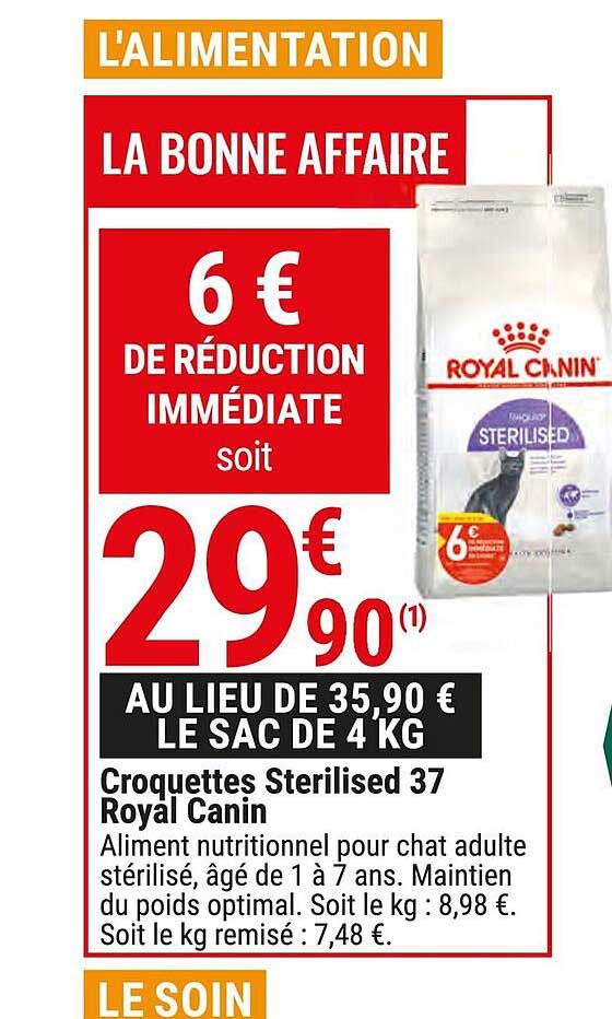 croquettes sterilised 37 royal canin