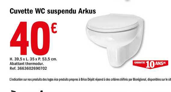 cuvette wc suspendu arkus