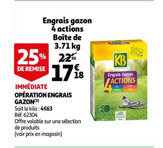 engrais gazon 4 actions kb