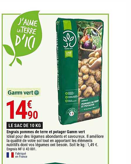 engrais pommes de terre et potager gamm vert