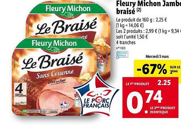 Fleury Michon Jambon Braisé