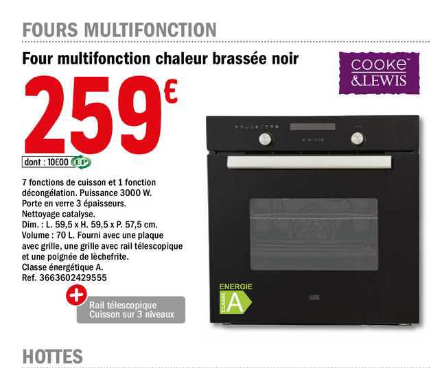 four multifonction chaleur brassée noir cooke & lewes