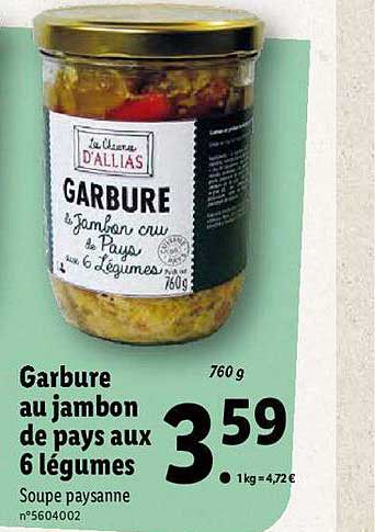 garbure au jambon de pays aux 6 légumes
