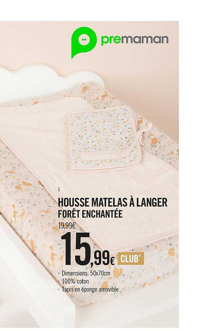 housse matelas à langer forêt enchantée premaman
