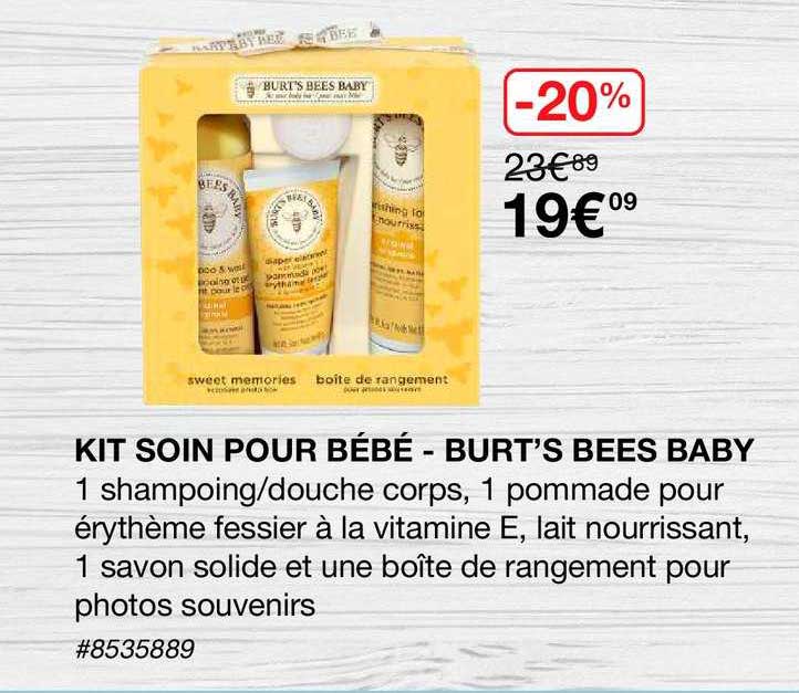 kit soin pour bébé - burt's bees baby