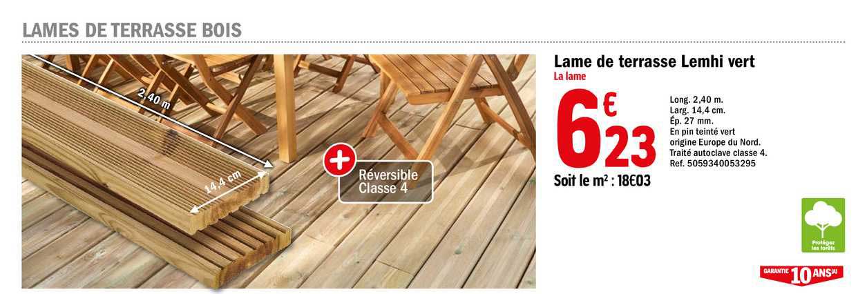 lame de terrasse lemhi vert
