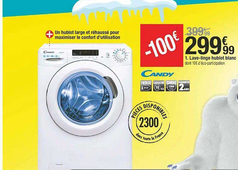 lave-linge hublot blanc candy