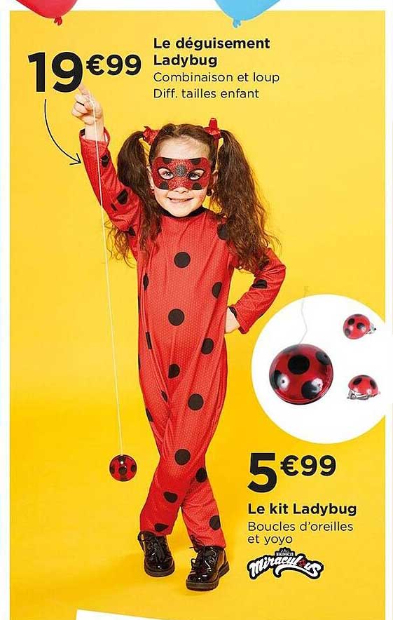 le déguisement ladybug, le kit ladybug