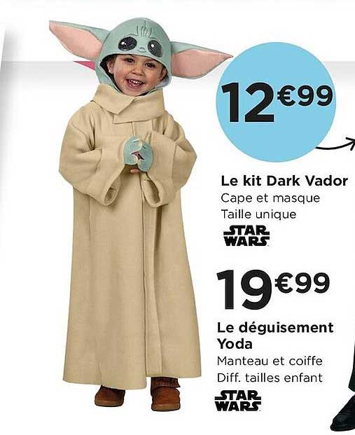 le kit dark vador, le déguisement yoda