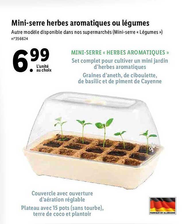 mini-serre herbes aromatiques ou légumes