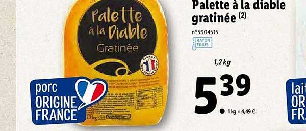 Palette à La Diable Gratinée