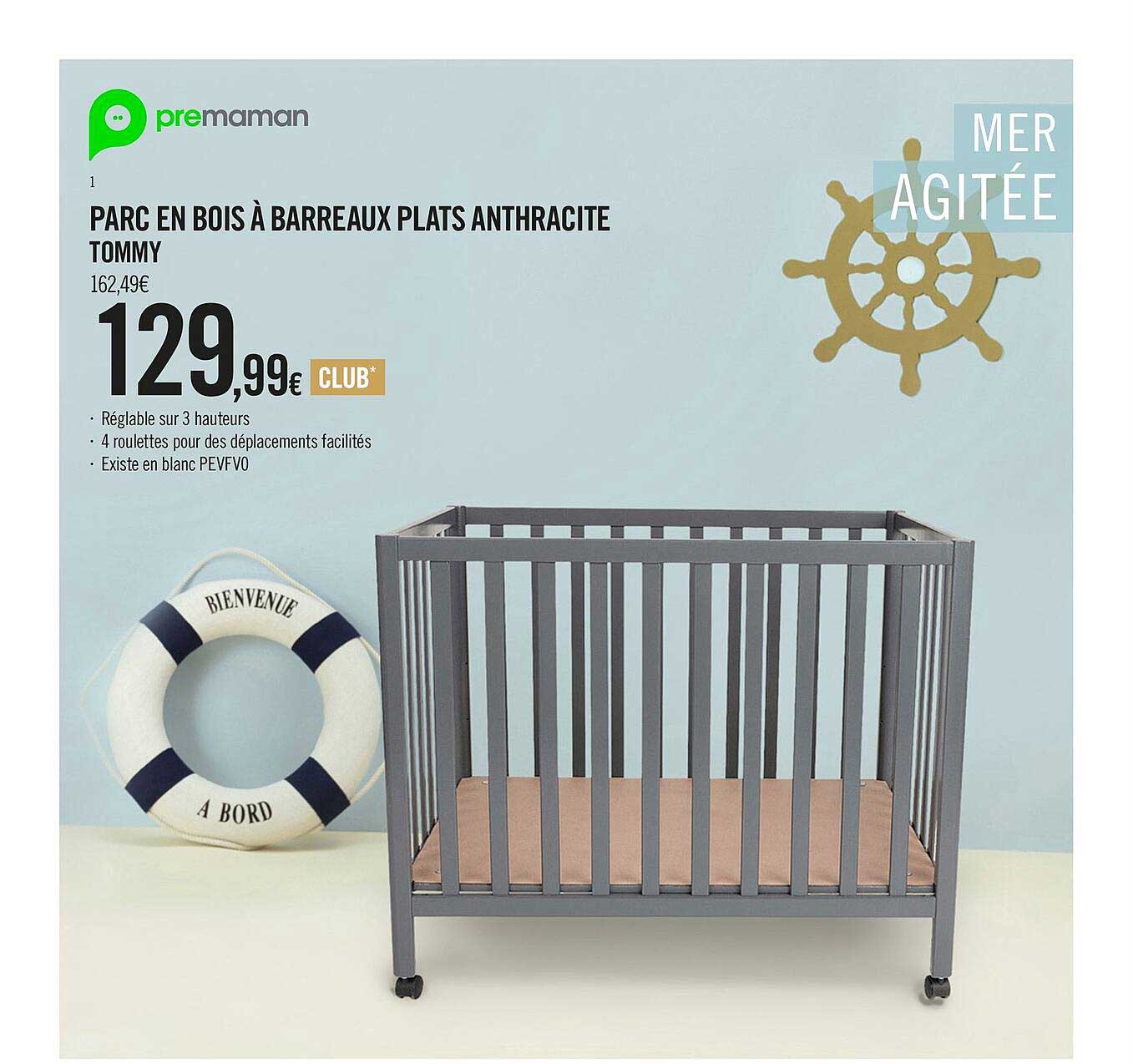 parc en bois à barreaux plats anthracite tommy