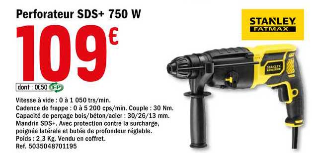 perforateur sds+ 750 w stanley fatmax