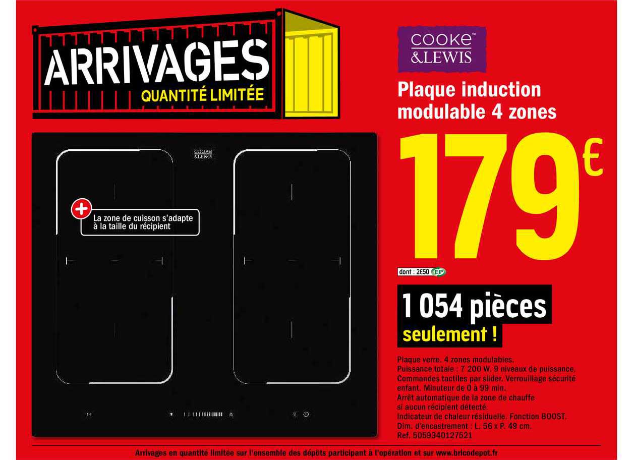 plaque induction modulable 4 zones cooke & lewis