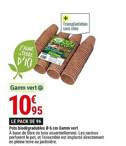 pots biodégradables 6 cm gamm vert