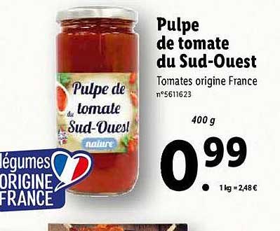 Pulpe De Tomate Du Sud-ouest