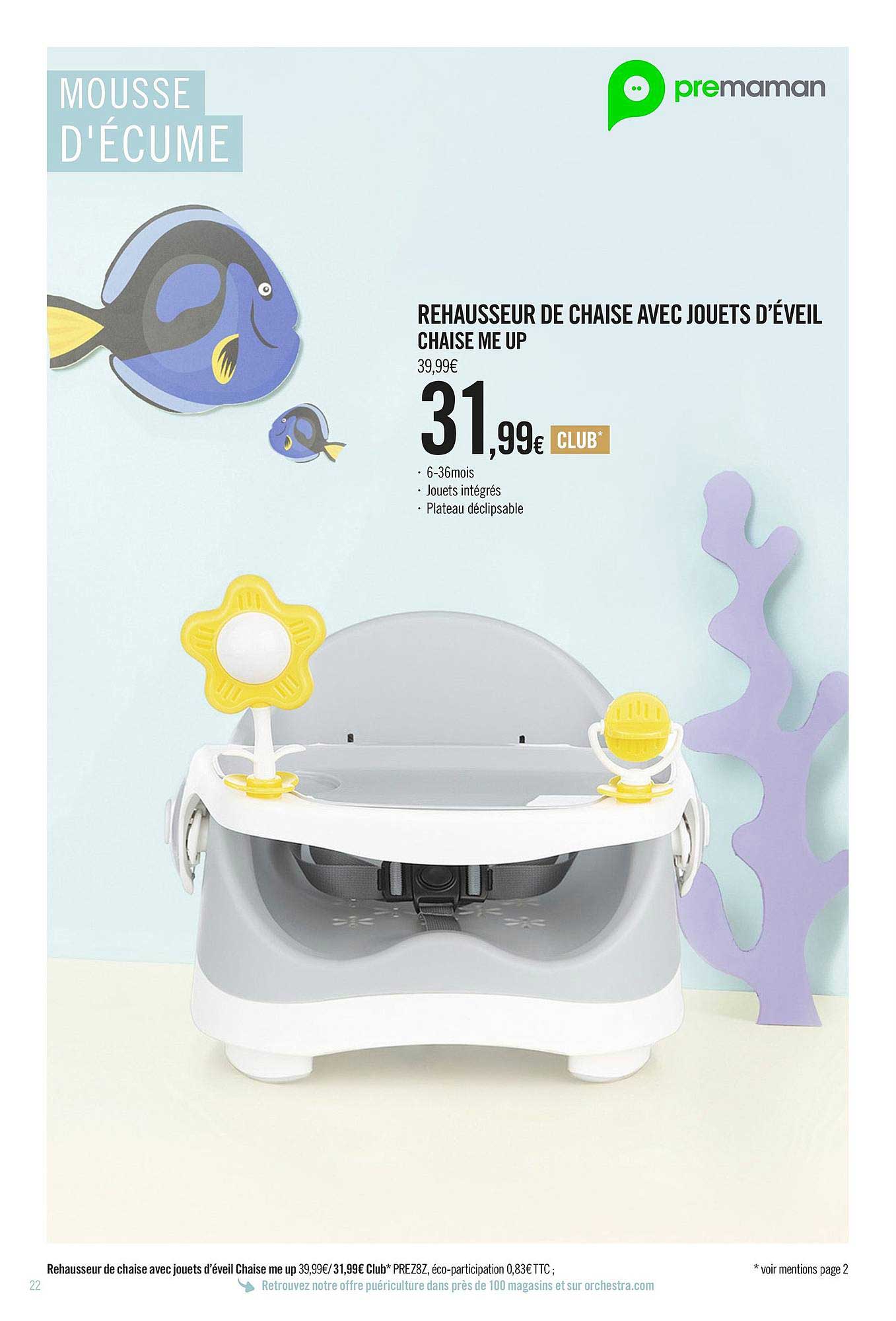 rehausseur de chaise avec jouets d'éveil chaise me up