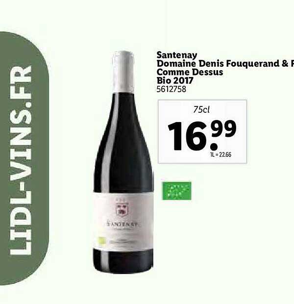 santenay domaine denis fouquerand  comme dessus bio 2017