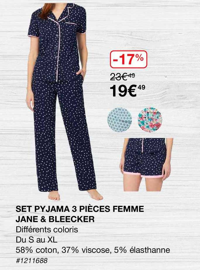 Set Pyjama 3 Pièces Femme Jane & Bleecker