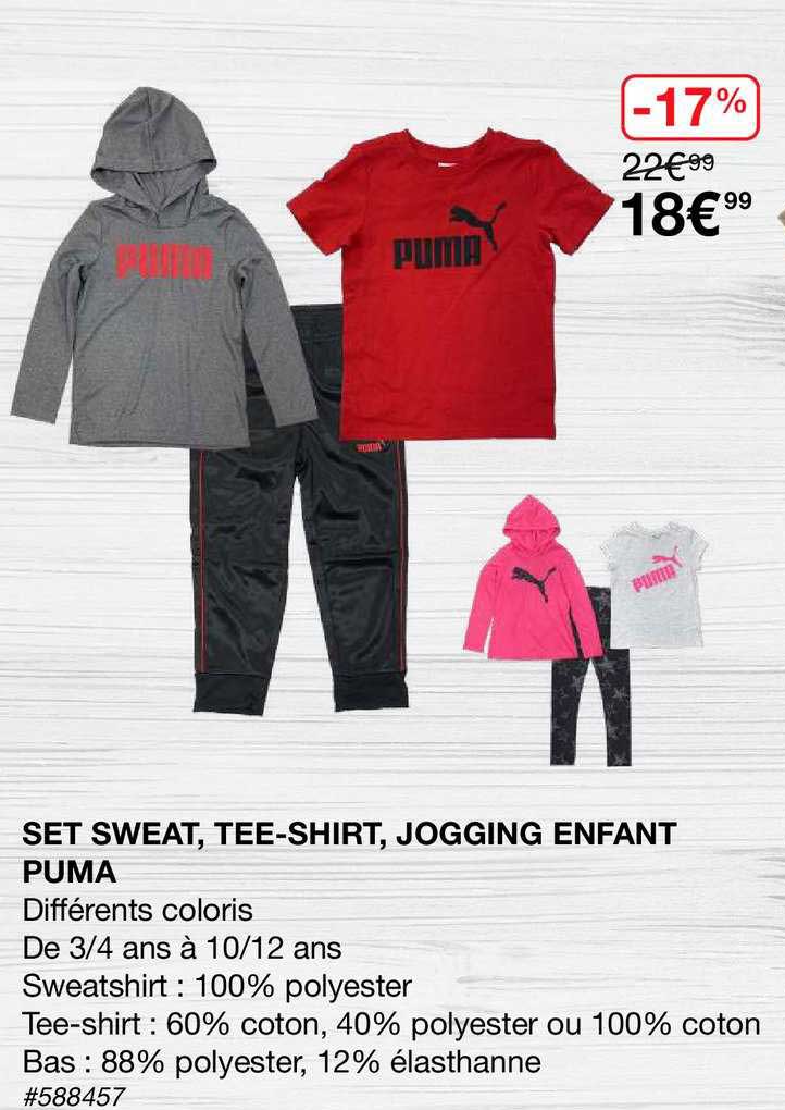 set sweat, tee-shirt, jogging enfant puma