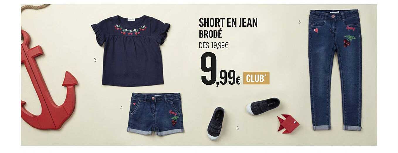 Short En Jean Brodé
